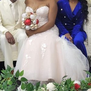 Beautiful light pink mermaid wedding dress